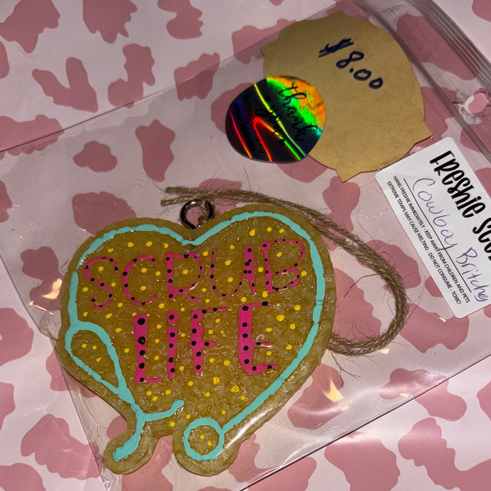 Scrub Life Heart freshie /cowboy britches scented